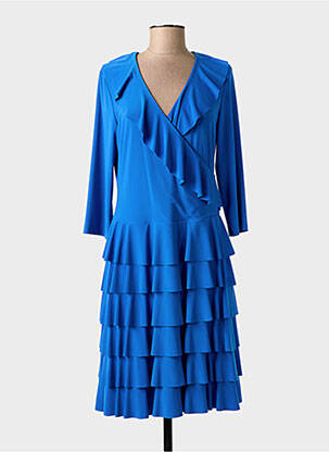 Robe mi-longue manches longues manches longues bleu JOSEPH RIBKOFF femme