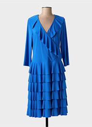 Robe mi-longue manches longues manches longues bleu JOSEPH RIBKOFF femme