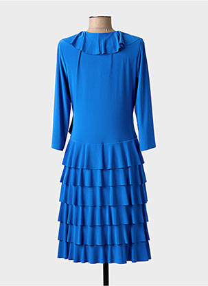 Robe mi-longue manches longues manches longues bleu JOSEPH RIBKOFF femme