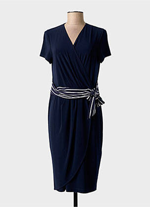 Robe mi-longue manches courtes manches courtes bleu JOSEPH RIBKOFF femme