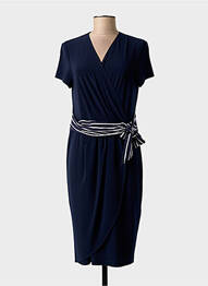 Robe mi-longue manches courtes manches courtes bleu JOSEPH RIBKOFF femme