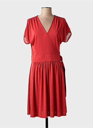 Robe courte manches courtes manches courtes orange ANANKE femme