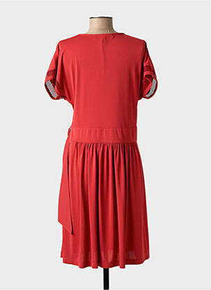 Robe courte manches courtes manches courtes orange ANANKE femme