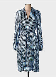 Robe mi-longue imprimé fantaisie manches longues bleu GERRY WEBER femme
