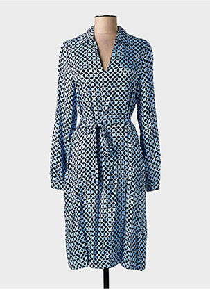 Robe mi-longue imprimé fantaisie manches longues bleu GERRY WEBER femme