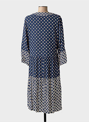 Robe mi-longue coupe fluide manches 3/4 bleu GERRY WEBER femme