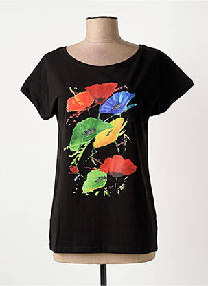 T-shirt sérigraphie manches courtes noir KARIN HERTZ femme