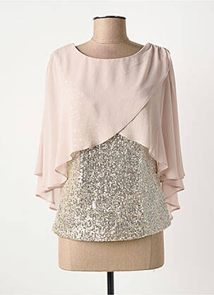 Top tissage crêpe manches courtes beige JOSEPH RIBKOFF femme
