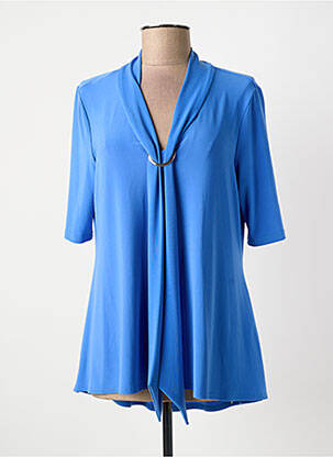 Top tissage jersey manches courtes bleu JOSEPH RIBKOFF femme