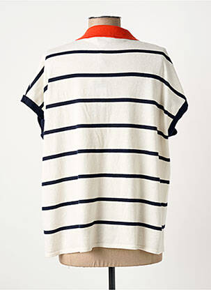 Pull coupe droite manches courtes beige ESTHEME femme