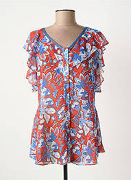 Tunique manches courtes légère et transparente bleu FUEGO WOMAN femme