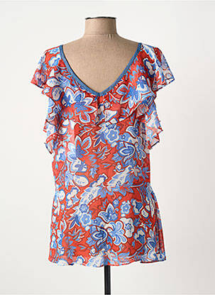 Tunique manches courtes légère et transparente bleu FUEGO WOMAN femme