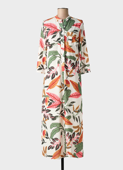 Robe longue imprimé fleurs manches 3/4 vert FUEGO WOMAN femme