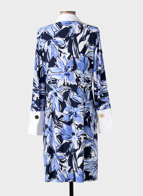 Robe mi-longue imprimé fleurs manches longues bleu JOSEPH RIBKOFF femme