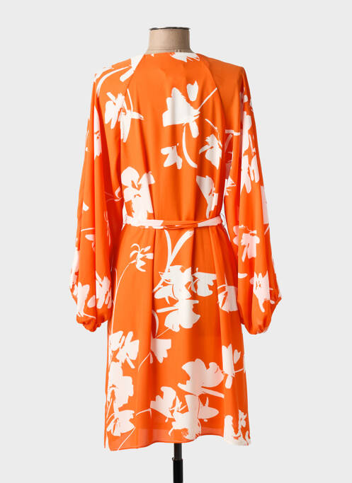 Robe mi-longue coupe fluide manches longues orange JOSEPH RIBKOFF femme