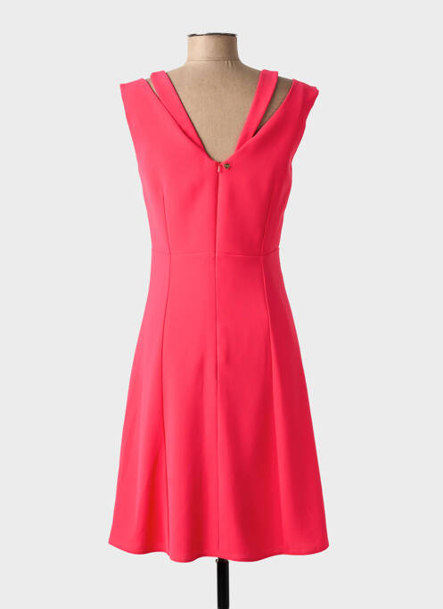 Robe mi-longue tissage crêpe sans manche rose LINEA RAFFAELLI femme
