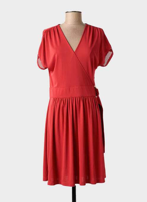 Robe courte manches courtes manches courtes orange ANANKE femme