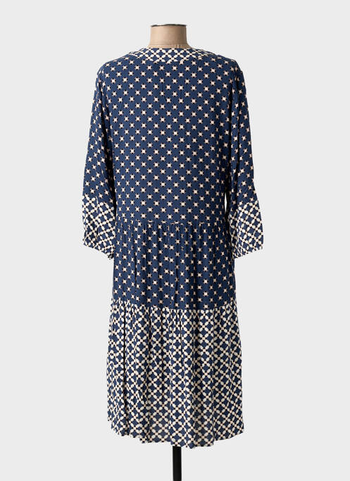 Robe mi-longue coupe fluide manches 3/4 bleu GERRY WEBER femme