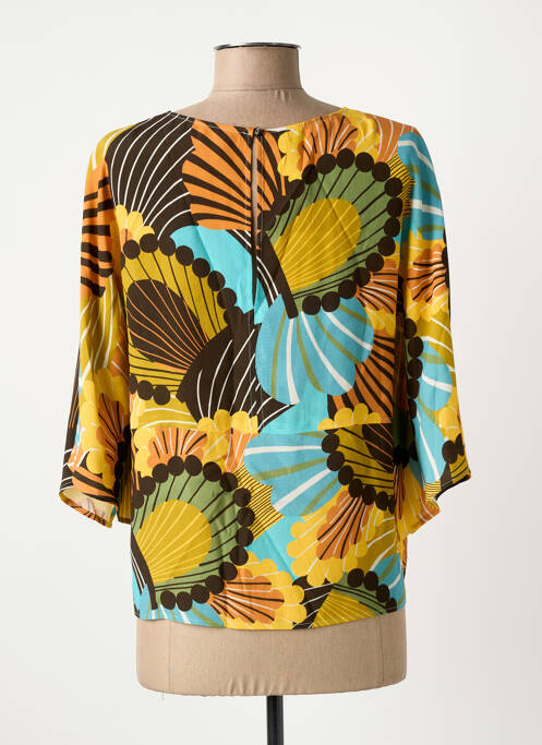 Blouse imprimé fleurs manches 3/4 jaune DIANA GALLESI femme