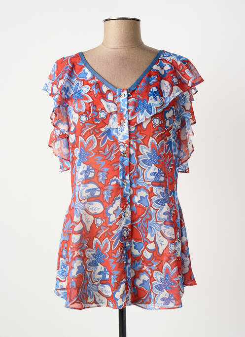 Tunique manches courtes légère et transparente bleu FUEGO WOMAN femme