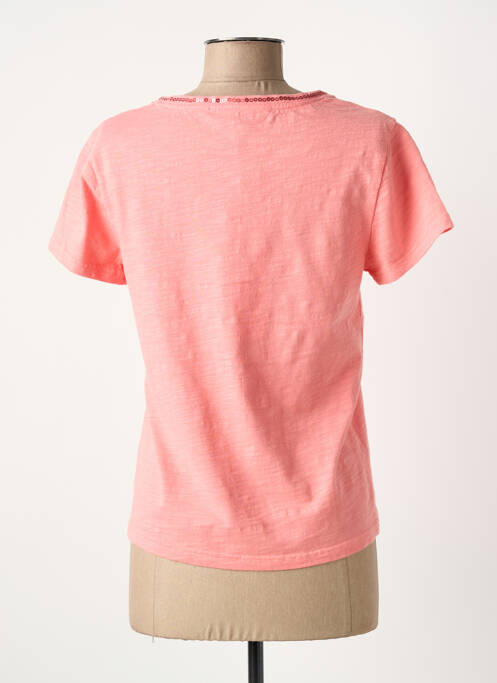 T-shirt col v manches courtes rose ANANKE femme