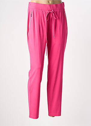 Pantalon droit stretch taille normale rose ADELINA BY SCHEITER femme