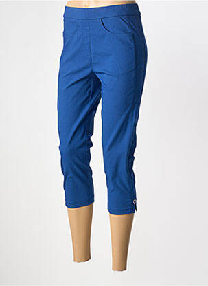 Pantacourt stretch taille normale bleu ADELINA BY SCHEITER femme