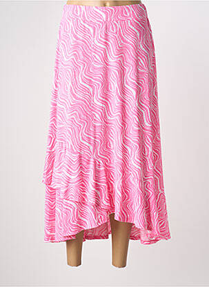 Jupe longue tissage crêpe rose MARBLE femme