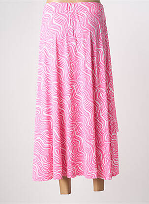 Jupe longue tissage crêpe rose MARBLE femme