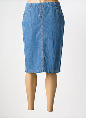 Jupe mi-longue coupe droite bleu ADELINA BY SCHEITER femme