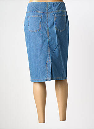 Jupe mi-longue coupe droite bleu ADELINA BY SCHEITER femme