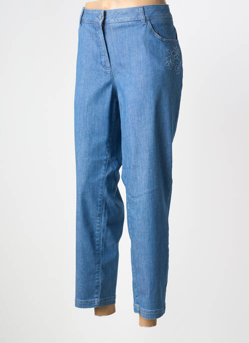 Jeans coupe droite stretch taille normale bleu BASLER femme