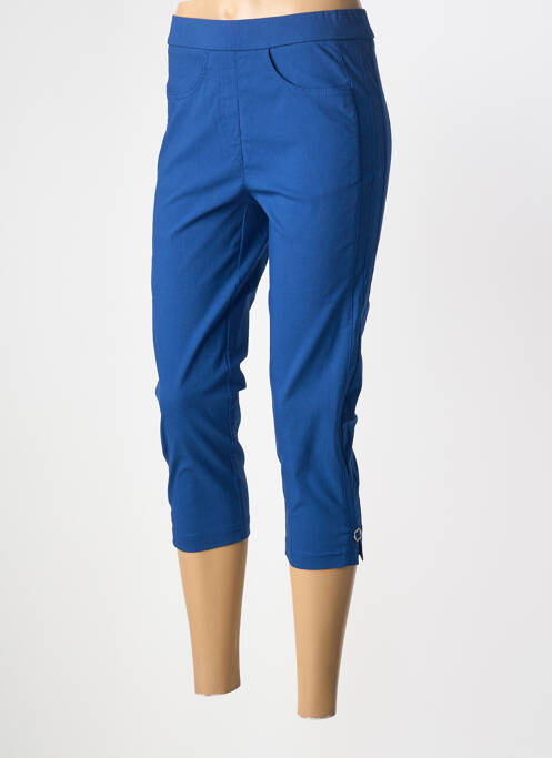 Pantacourt stretch taille normale bleu ADELINA BY SCHEITER femme