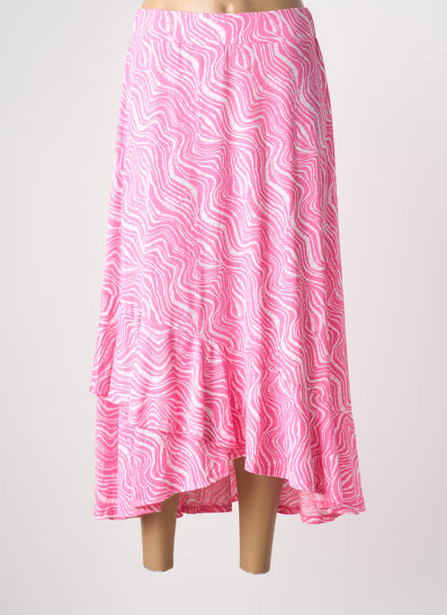 Jupe longue tissage crêpe rose MARBLE femme