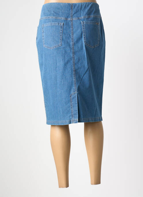 Jupe mi-longue coupe droite bleu ADELINA BY SCHEITER femme