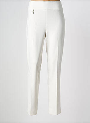 Pantalon droit stretch taille normale blanc FUEGO WOMAN femme