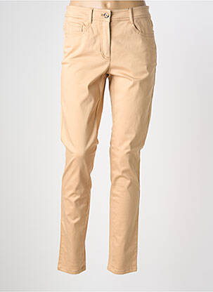 Pantalon slim tissage popeline taille normale beige BASLER femme