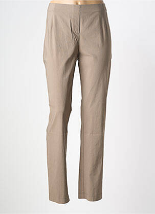 Pantalon droit stretch taille normale marron ADELINA BY SCHEITER femme