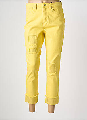 Pantalon 7/8 stretch taille normale jaune JOSEPH RIBKOFF femme