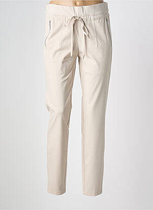 Pantalon slim taille élastique taille normale beige ADELINA BY SCHEITER femme