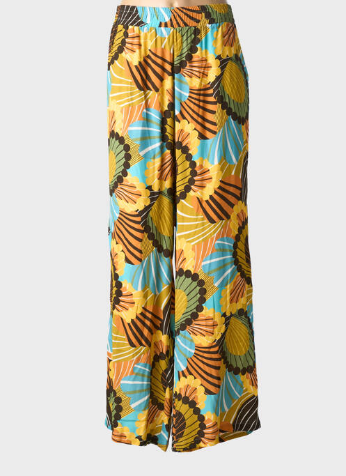 Pantalon large tissage crêpe taille normale jaune DIANA GALLESI femme
