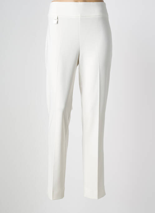 Pantalon droit stretch taille normale blanc FUEGO WOMAN femme