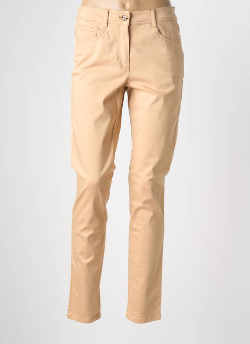 Pantalon slim tissage popeline taille normale beige BASLER femme