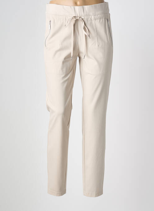 Pantalon slim taille élastique taille normale beige ADELINA BY SCHEITER femme