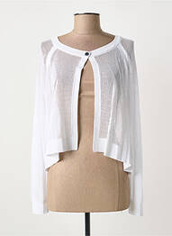 Gilet manches longues maille ajourée blanc DIANA GALLESI femme