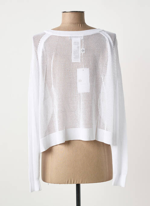 Gilet manches longues maille ajourée blanc DIANA GALLESI femme