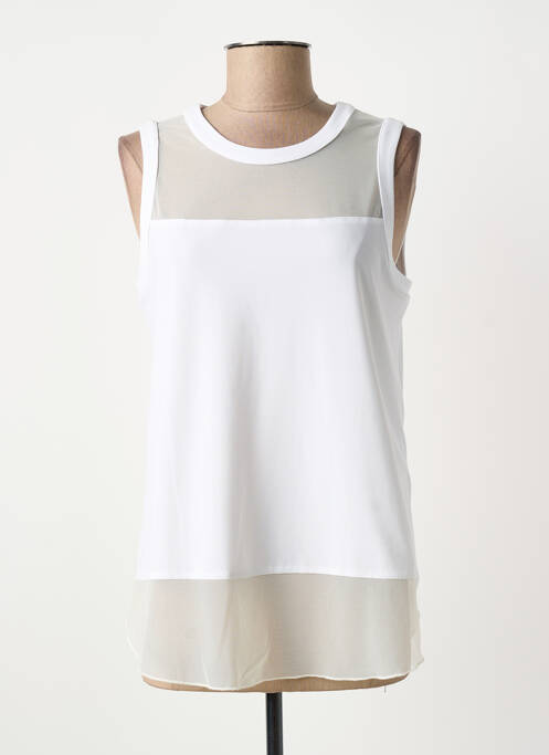 Top stretch sans manche blanc JOSEPH RIBKOFF femme