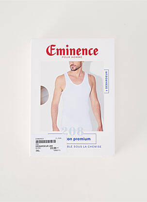 Débardeur stretch sans manche blanc EMINENCE homme