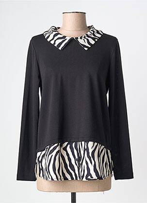 Top tissage jersey manches longues noir GREGORY PAT femme