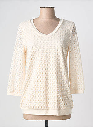Top stretch manches 3/4 beige BARBARA LEBEK femme